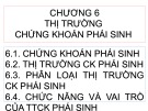 Bài giảng Tài chính tiền tệ 2: Chương 6 - Thị trường chứng khoán phái sinh