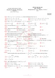 Đề thi giữa học kì 2 môn Giải tích 2 năm 2015-2016 có đáp án - Mã đề 01