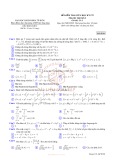 Đề thi giữa học kì 1 môn Giải tích 2 năm 2017-2018 có đáp án - Mã đề 01