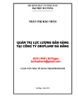 Luận văn Thạc sĩ Quản trị kinh doanh: Quản trị lực lượng bán hàng tại Công ty Oriflame Đà Nẵng