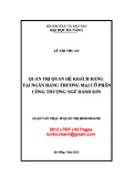 Luận văn Thạc sĩ Quản trị kinh doanh: Quản trị quan hệ khách hàng tại Ngân hàng thương mại cổ phần Công thương Ngũ Hành Sơn
