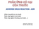 Bài giảng Phản ứng có hại của thuốc - Vũ Đình Hòa
