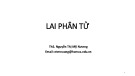Bài giảng Lai phân tử - ThS. Nguyễn Thị Mỹ Nương