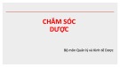 Bài giảng Chăm sóc dược