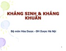 Bài giảng Kháng sinh và kháng khuẩn