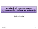 Bài giảng Nguyên tắc sử dụng kháng sinh dự phòng nhiễm khuẩn trong phẫu thuật (năm 2022)