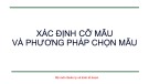 Bài giảng Xác định cỡ mẫu và phương pháp chọn mẫu