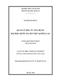 Luận văn Thạc sĩ Quản lý kinh tế: Quản lý đầu xây dựng Đại học Quốc gia Hà Nội tại Hòa Lạc