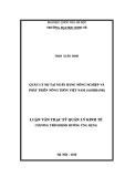 Luận văn Thạc sĩ Quản lý kinh tế: Quản lý nợ tại Ngân hàng Nông nghiệp và Phát triển Nông thôn Việt Nam (Agribank)