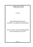 Luận văn Thạc sĩ Quản lý kinh tế: Quản trị nguồn nhân lực tại Công ty cổ phần may Sông Hồng