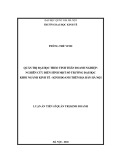 Luận án Tiến sĩ Quản trị kinh doanh: Quản trị đại học theo tinh thần doanh nghiệp - Nghiên cứu điển hình một số trường đại học khối ngành kinh tế - kinh doanh trên địa bàn Hà Nội
