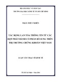 Luận văn Thạc sĩ Kinh tế: Tác động lan tỏa thông tin từ các đợt phát hành cổ phần bổ sung trên thị trường chứng khoán Việt Nam