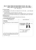 Kế hoạch bài dạy Toán 5 - Bài 33: Nhân một số thập phân với 10; 100; 1000;... Nhân một số thập phân với 0,1; 0,01; 0,001... (Sách Chân trời sáng tạo)