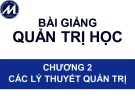 Bài giảng Quản trị học: Chương 2 - Trường ĐH Tài chính - Marketing
