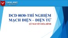 Bài giảng Thí nghiệm mạch điện – điện tử