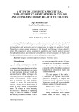 A study on linguistic and cultural characteristics of metaphors in English and Vietnamese idioms related to colours