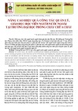 Nâng cao hiệu quả công tác quản lý, giáo dục học viên người nước ngoài tại trường Đại học Phòng cháy Chữa cháy