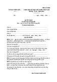 Mẫu Quyết định về hình thức sử dụng đất (Mẫu số 14/ĐK)