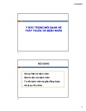 Bài giảng Y đức trong mối quan hệ thầy thuốc và bệnh nhân