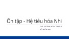 Bài giảng Ôn tập Hệ tiêu hóa Nhi - ThS. Huỳnh Ngọc Thanh
