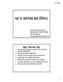 Bài giảng Suy dinh dưỡng - TS. BS. Bùi Quang Vinh