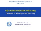 Bài giảng Hội chứng ruột kích thích (IBS) - PGS. TS. Quách Trọng Đức