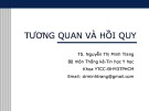 Bài giảng Tương quan và hồi quy - TS. Nguyễn Thị Minh Trang