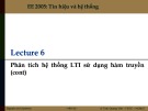 Bài giảng Tín hiệu và hệ thống: Chương 6 - Trần Quang Việt