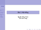 Bài giảng Tín hiệu và Hệ thống: Bài 2 - Nguyễn Hồng Thịnh và Lâm Sinh Công