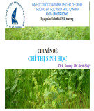 Bài giảng Chuyên đề Chỉ thị sinh học - ThS. Dương Thị Bích Huệ