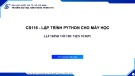 Bài giảng Lập trình Python cho máy học: Bài 1 - TS. Nguyễn Vinh Tiệp