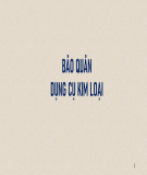 Bài giảng Quản lý tồn trữ thuốc: Bài 4 - Bảo quản dụng cụ kim loại