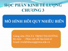 Bài giảng Kinh tế lượng: Chương 3 - PGS.TS. Trịnh Thị Hường