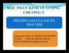 Bài giảng Kinh tế lượng: Chương 5 - PGS.TS. Trịnh Thị Hường