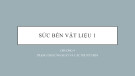 Bài giảng Sức bền vật liệu: Chương 4 - TS. Lê Thị Bích Nam