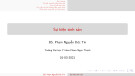 Bài giảng Sự kiện sinh sản - BS. Phạm Nguyễn Đức Tín