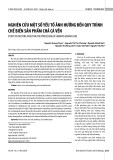 Nghiên cứu một số yếu tố ảnh hưởng đến quy trình chế biến sản phẩm chả cá vền