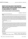 Benefits and challenges of implementing computer-based testing in business English 2 courses at Hanoi University of Industry