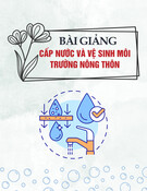 Bài giảng Cấp nước và vệ sinh môi trường nông thôn
