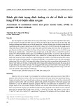 Đánh giá tình trạng dinh dưỡng và chỉ số khối cơ thắt lưng (PMI) ở bệnh nhân xơ gan