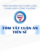 Tóm tắt Luận án Tiến sĩ Kinh tế: Các giải pháp ứng phó biện pháp chống trợ cấp đối với hàng hóa xuất khẩu của Việt Nam