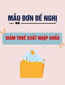 Mẫu Đơn đề nghị giảm thuế xuất khẩu, nhập khẩu