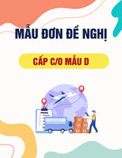 Mẫu đơn Đề nghị cấp C/O mẫu D