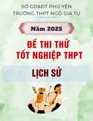 Đề thi thử tốt nghiệp THPT môn Lịch sử năm 2025 có đáp án - Trường THPT Ngô Gia Tự, Phú Yên