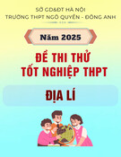 Đề thi thử tốt nghiệp THPT môn Địa lí năm 2025 có đáp án - Trường THPT Ngô Quyền - Đông Anh (Lần 1)