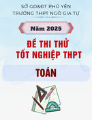 Đề thi thử tốt nghiệp THPT môn Toán năm 2025 có đáp án - Trường THPT Ngô Gia Tự, Phú Yên