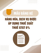 Mẫu Bảng kê hàng hóa, dịch vụ được áp dụng thuế suất thuế GTGT 0%
