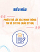 Phiếu trả lời xác minh thông tin về cư trú (Mẫu CT10a)