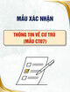 Xác nhận thông tin về cư trú (Mẫu CT07)