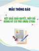 Thông báo về kết quả giải quyết, hủy bỏ đăng ký cư trú (Mẫu CT08)